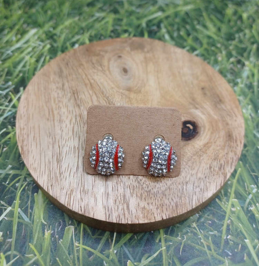 Baseball Rhinestone Earrings