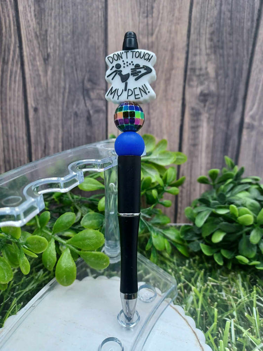 Don't Touch my Pen Beaded Ink Pen - Oil Slick