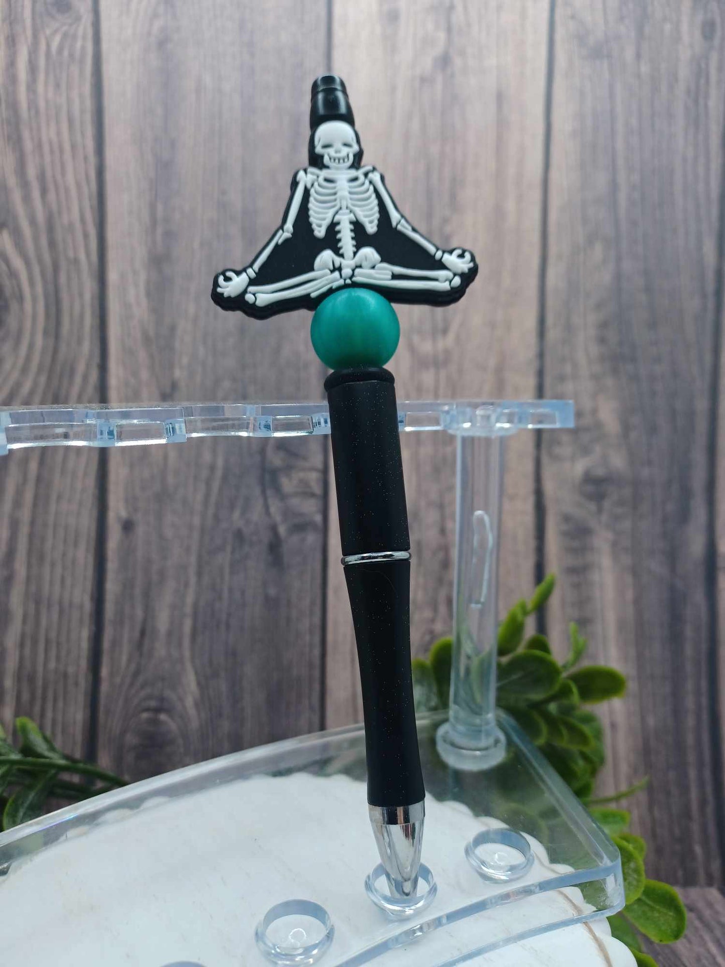 Yoga Skeleton Beaded Ink Pen