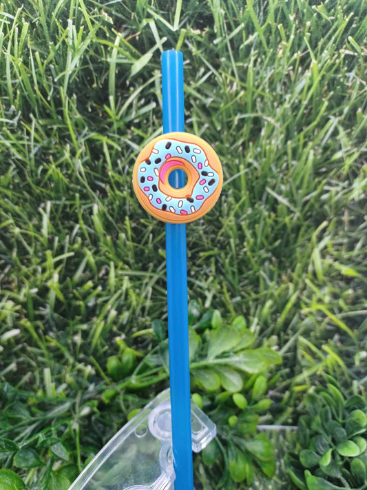 Blue Iced Donut w/ Blue Straw