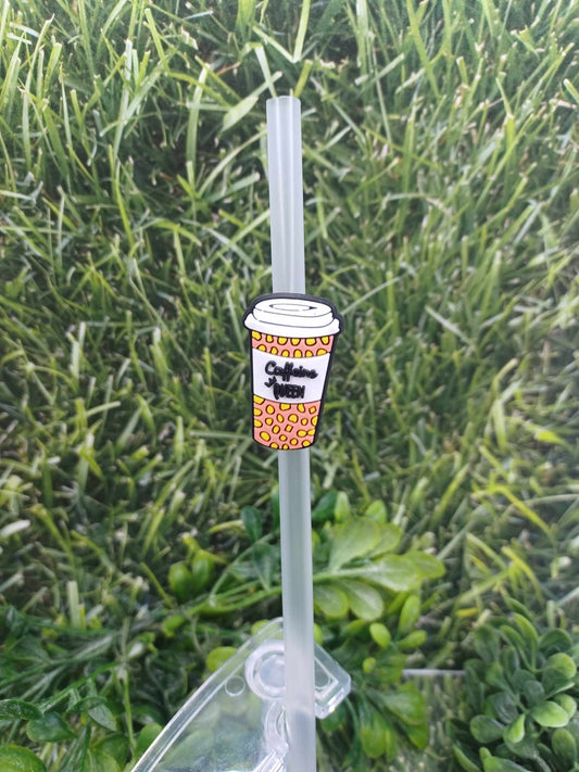 Coffee Straw Charm w/ Clear Straw