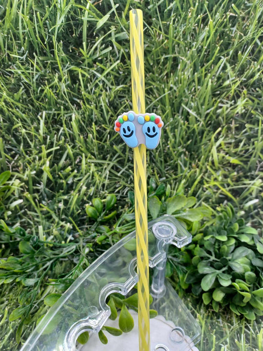 Smiling Feet Straw Charm
