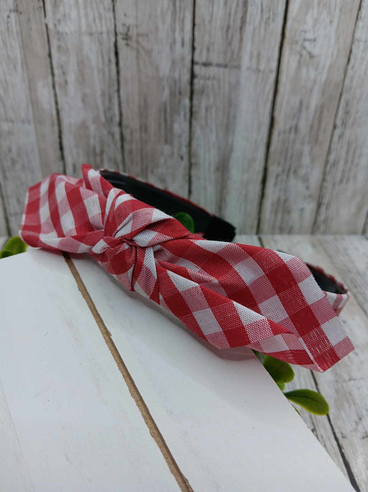 Red & White Patterned Headband