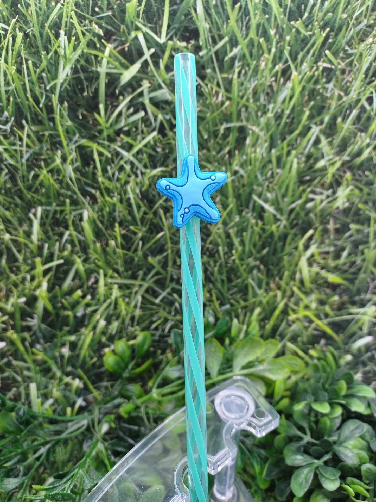 Blue Starfish Straw Charm