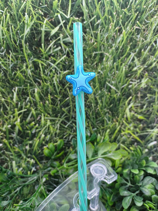 Blue Starfish Straw Charm