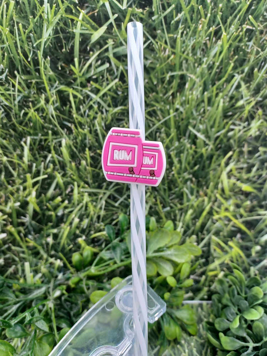 Pink Rum Barrell Straw Charm