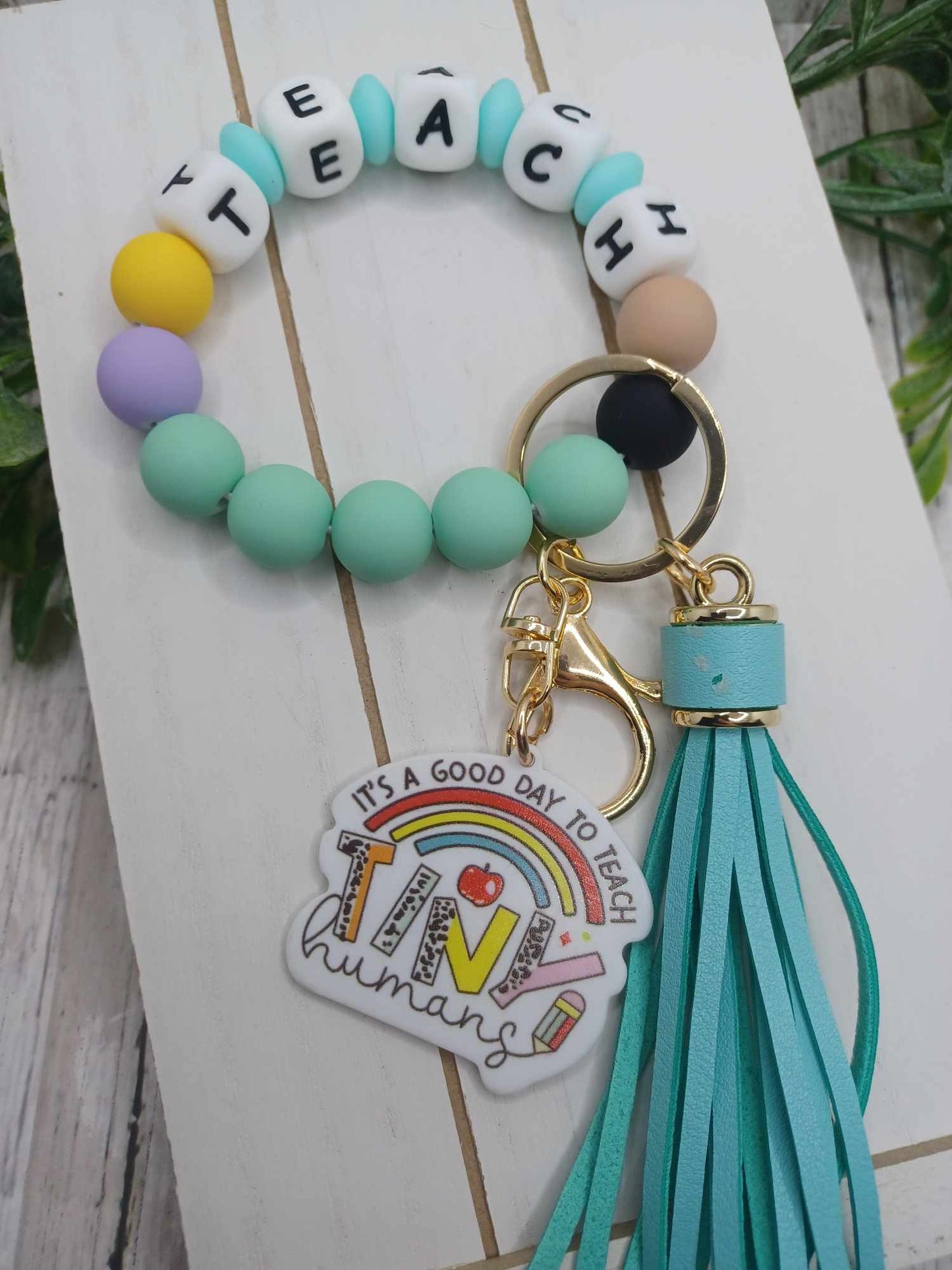 It's a Good Day to Teach Tiny Humans Beaded Wristlet