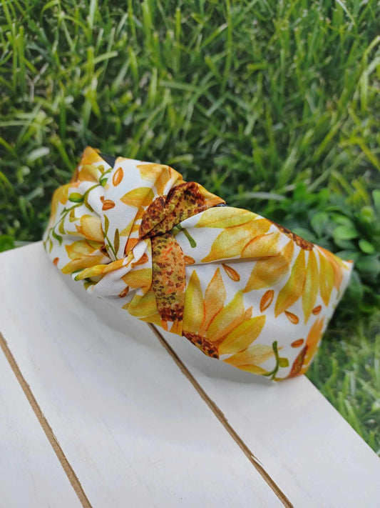 Sunflower Headband - White