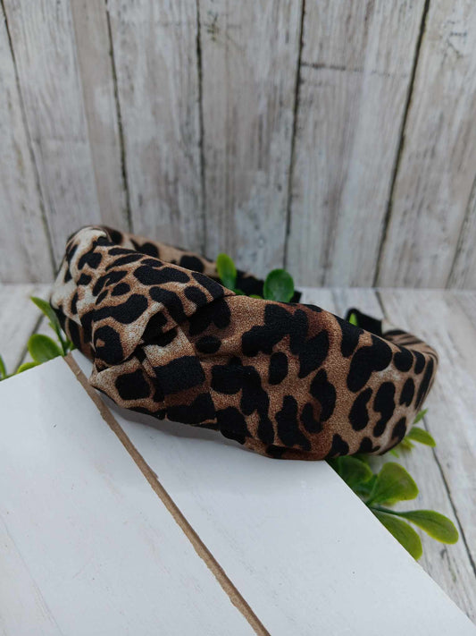 Leopard Top Knot Headband