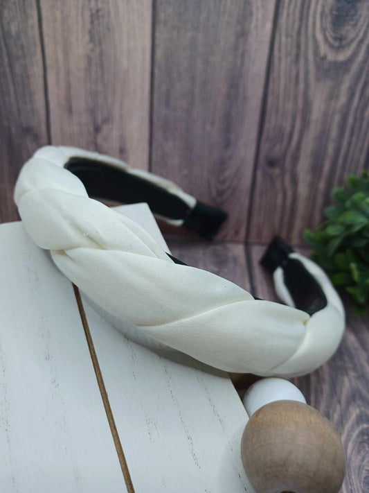 White Braided Style Headband