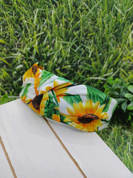 Sunflower Headband - White