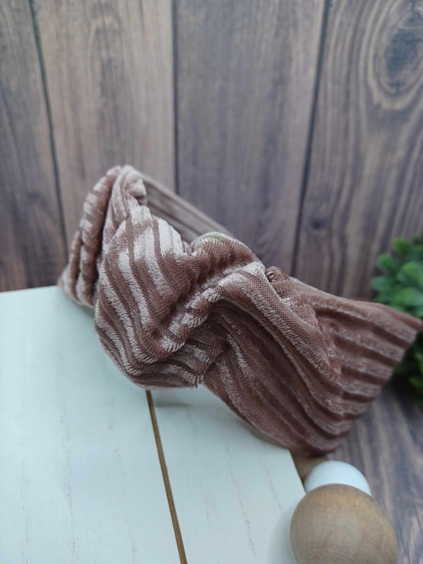 Tan Velvet Headband