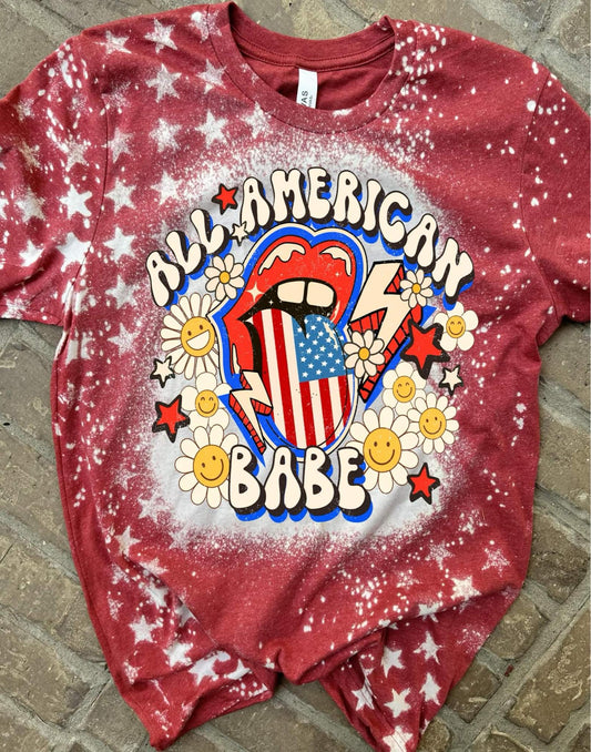 PREORDER - All American Babe Bleached T- Shirt