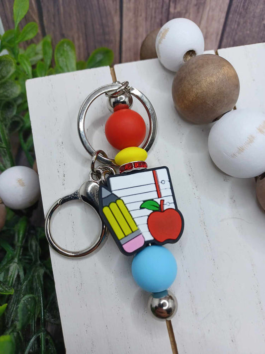 Teacher Themed Beaded Keychain