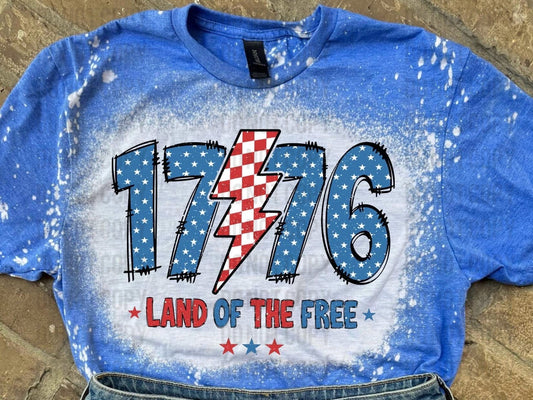 PREORDER - 1776 Land of the Free Bleached T-shirt