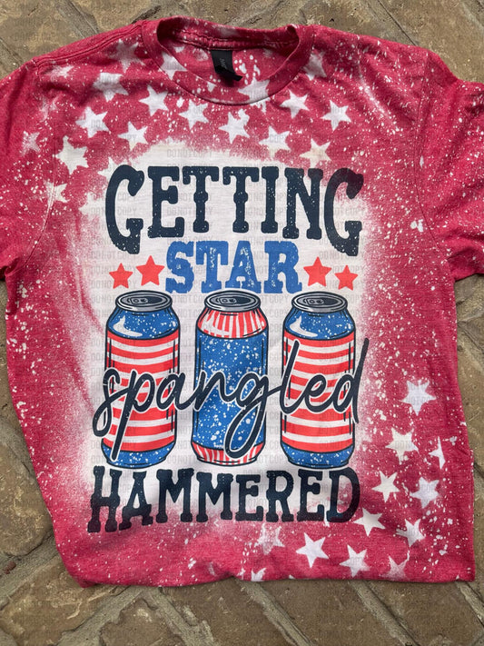 PREORDER - Getting Star Spangled Hammered Bleached T-shirt