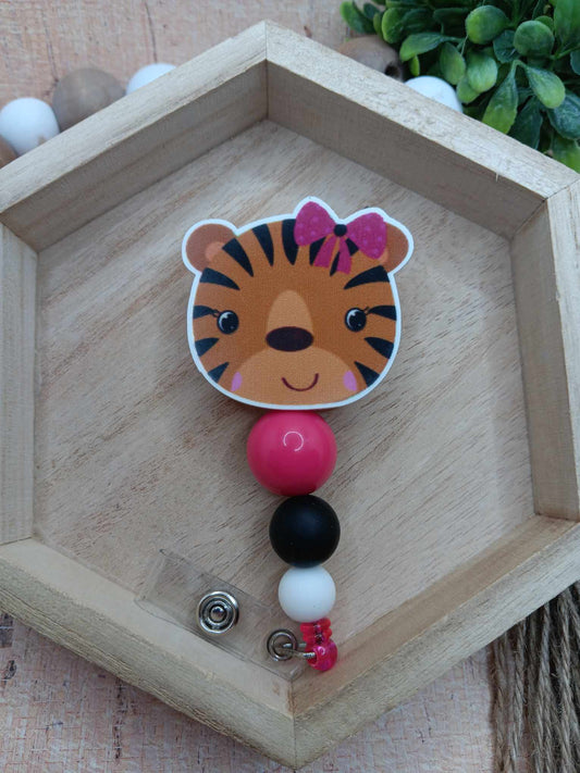Cat Beaded Badge Reel