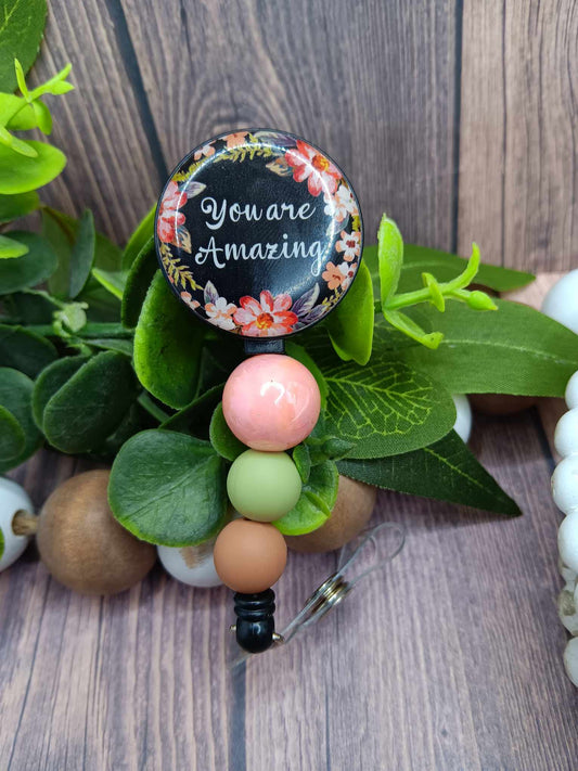 You are Amazing Beaded Badge Reel