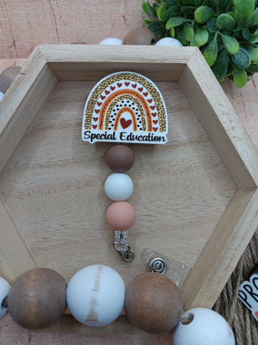 Special Education Beaded Badge Reel