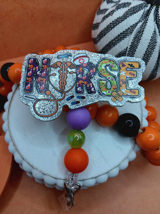 Halloween Nurse Themed Badge Reel