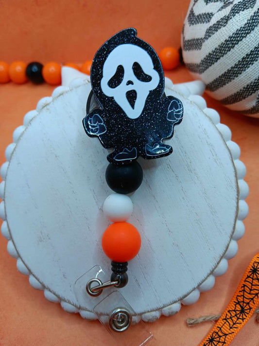 Glitter Halloween Beaded Badge Reel