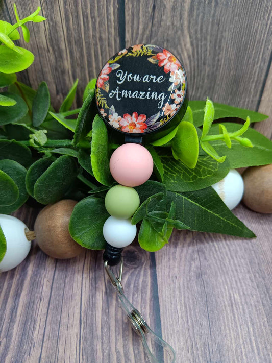 You are Amazing Beaded Badge Reel