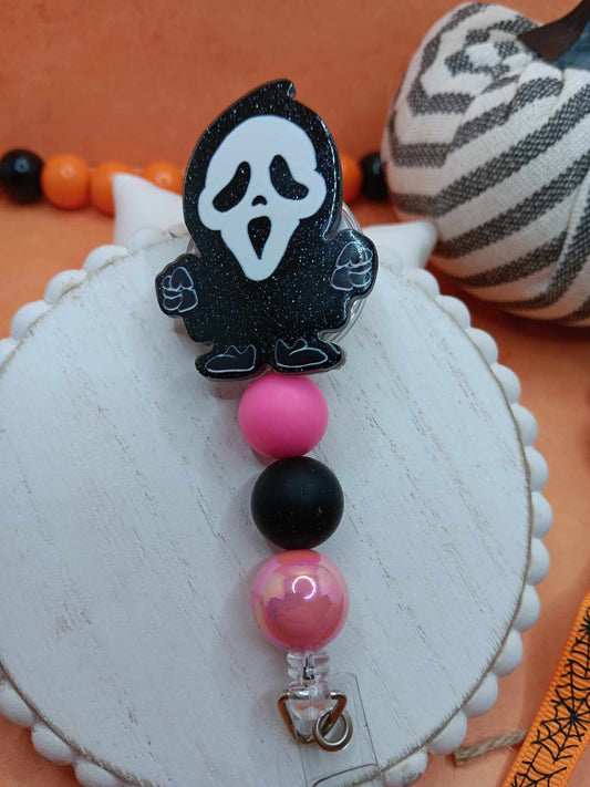 Glitter Halloween Beaded Badge Reel