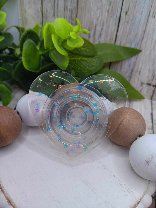 Clear w/ Glitter Sparkle Heart Mobile Phone Accessory