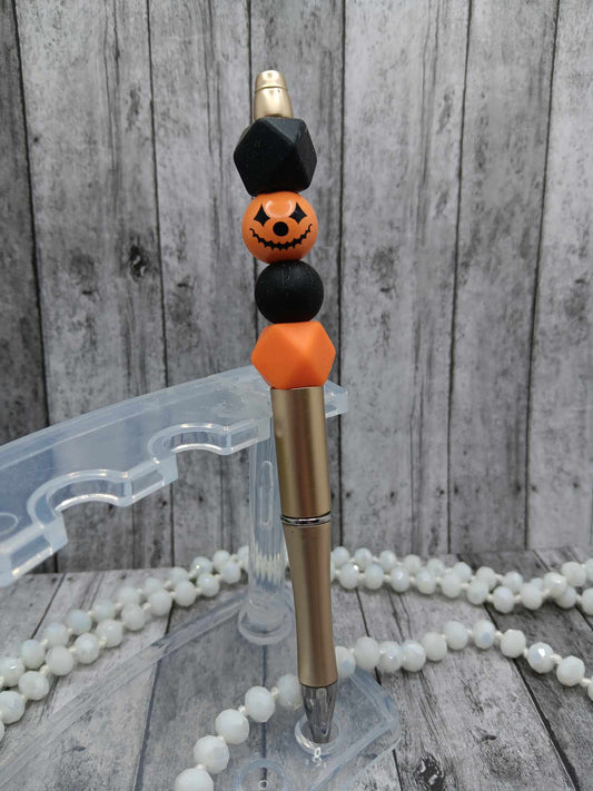 Jack O Lantern Beaded Ink Pen