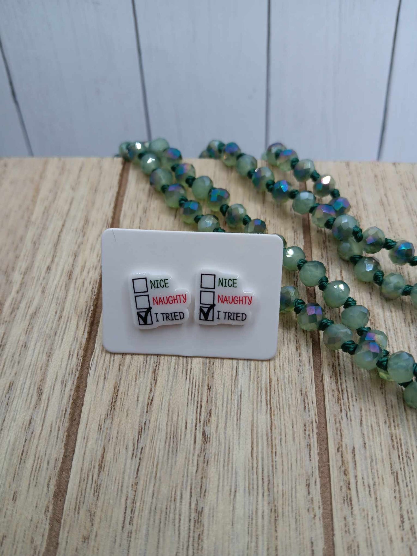 Nice, Naughty, I tried Earrings