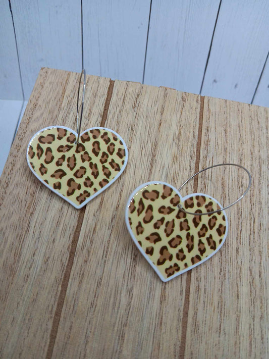 Leopard Heart Earrings