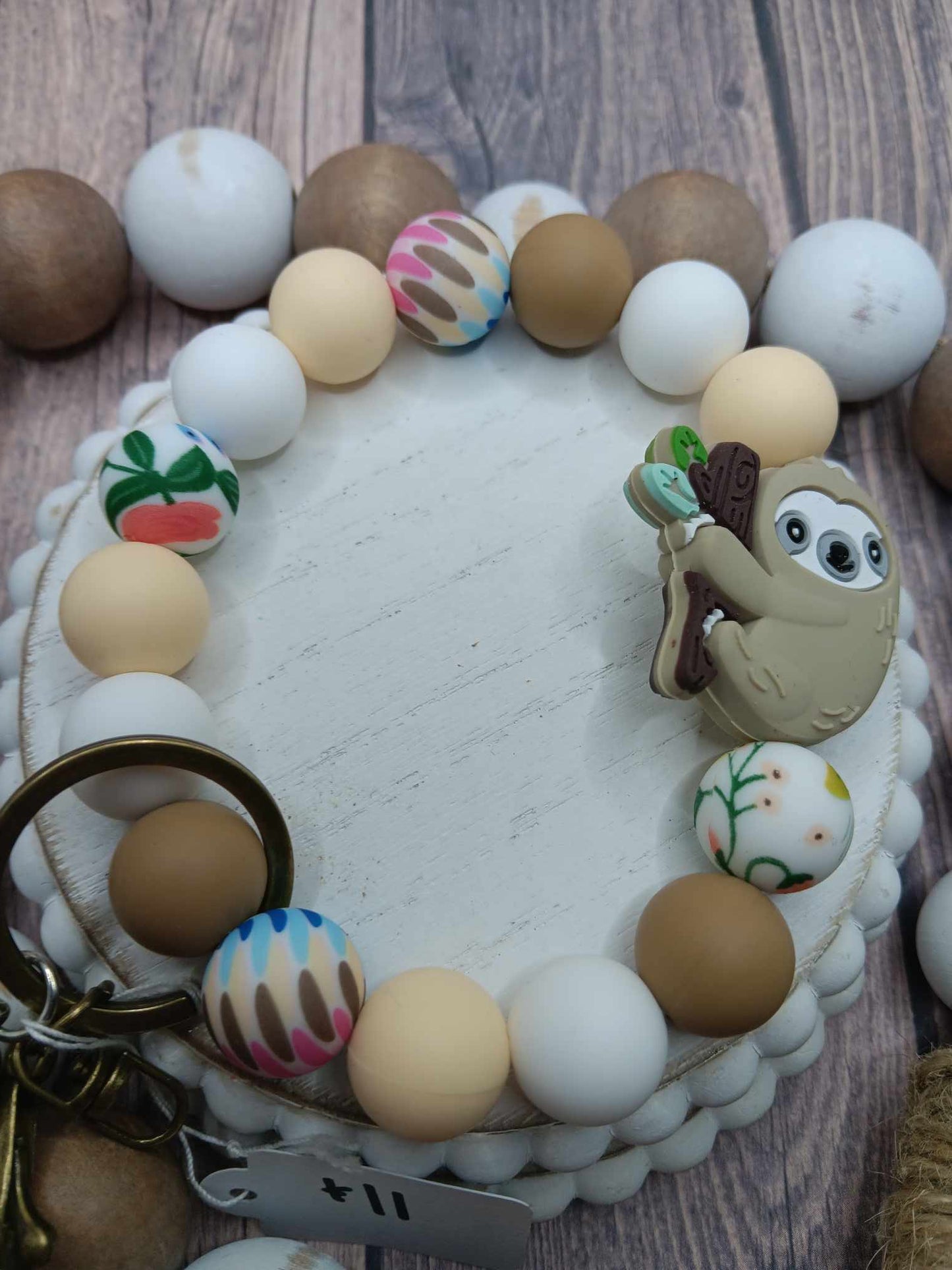 Sloth Beaded Wristlet