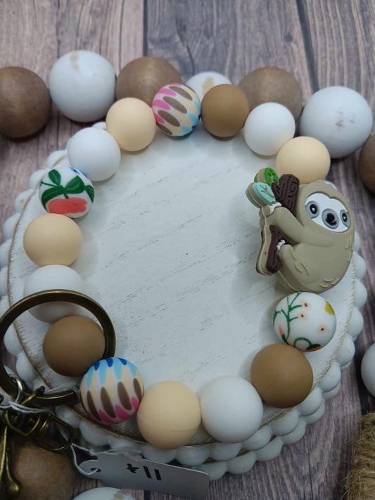Sloth Beaded Wristlet