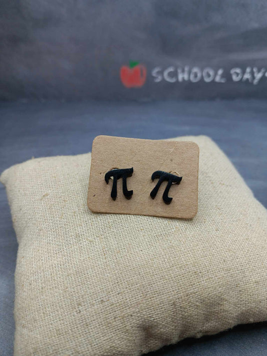Black Math Themed Pi Earrings