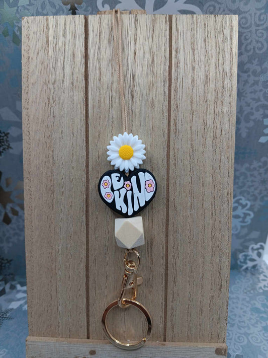 Daisy Be Kind Beaded Lanyard