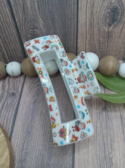 White Christmas Claw Clip