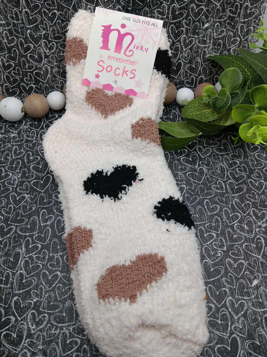 Tan & Black Heart Socks