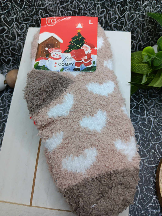 Tan Heart Children's Socks