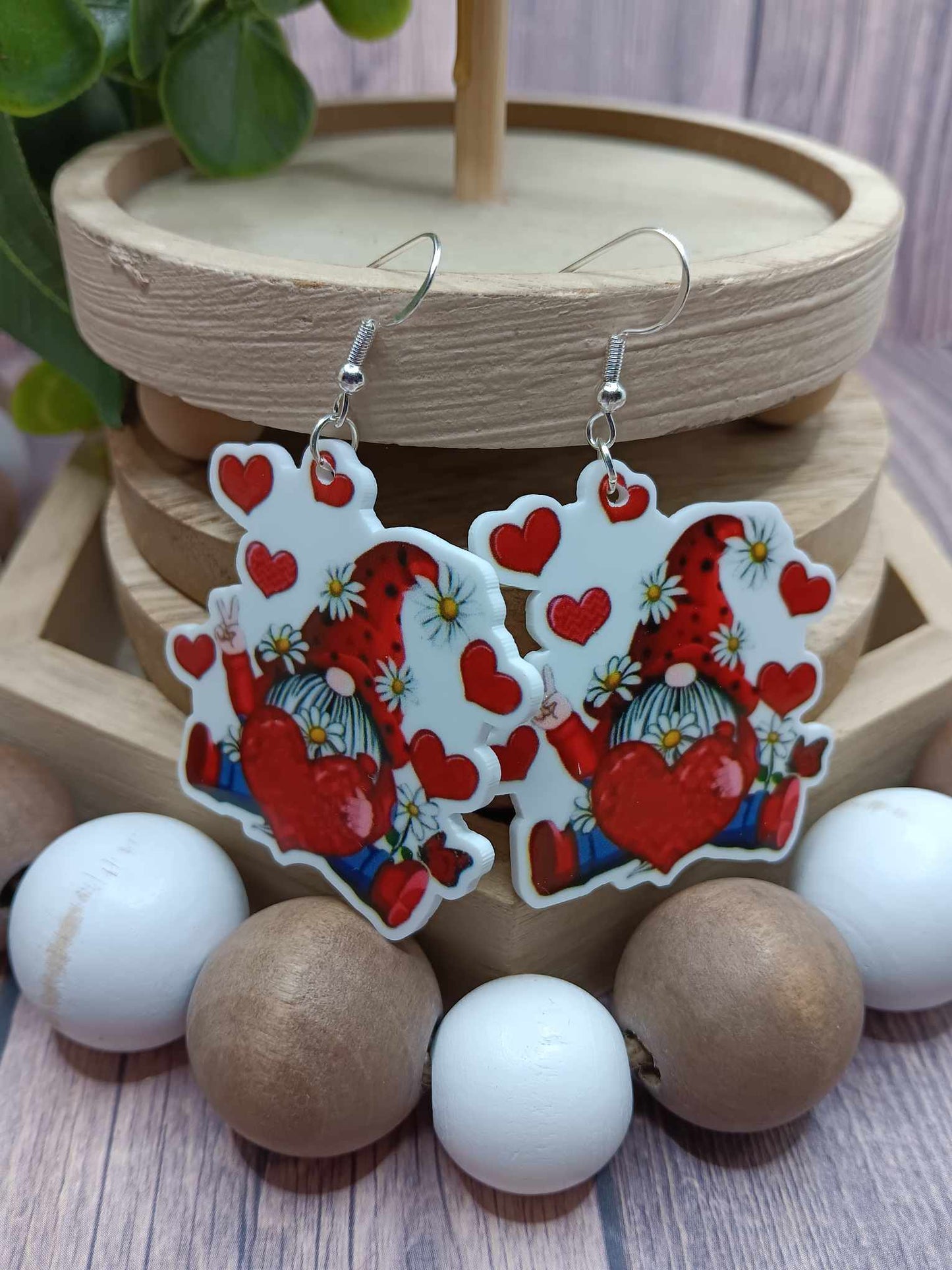 Gnome with Hearts Earrings