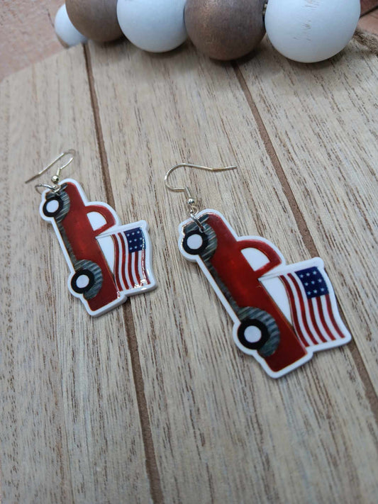 Red Truck Earrings