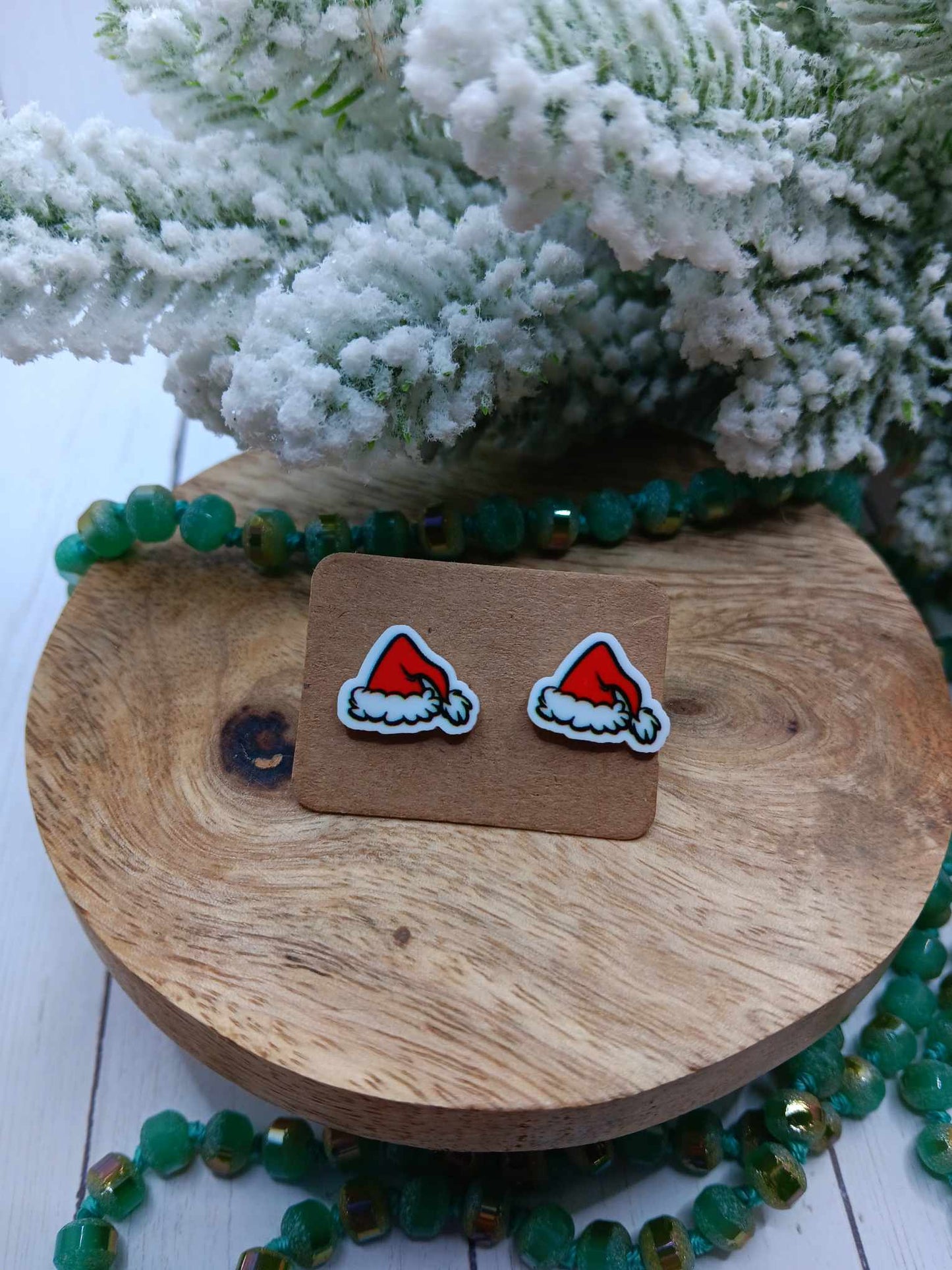 Dainty Santa Hat Earrings