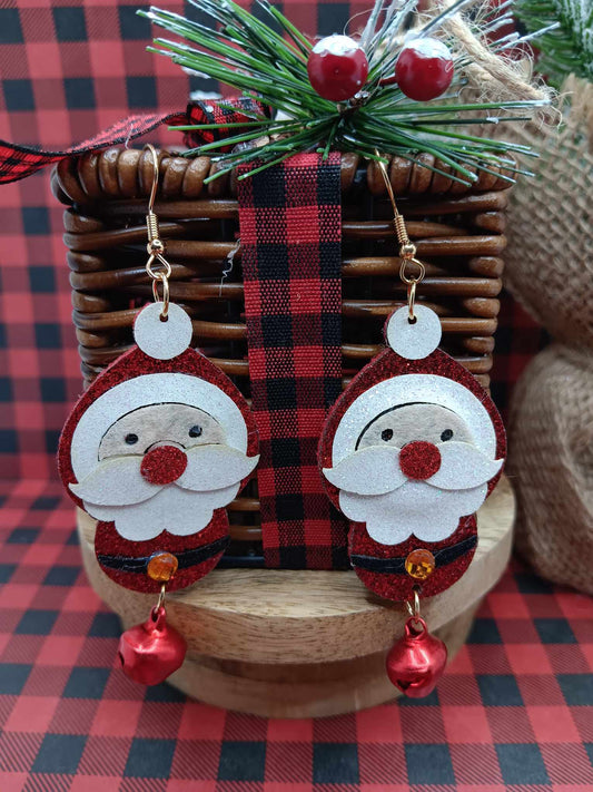 Glitter Santa Earrings