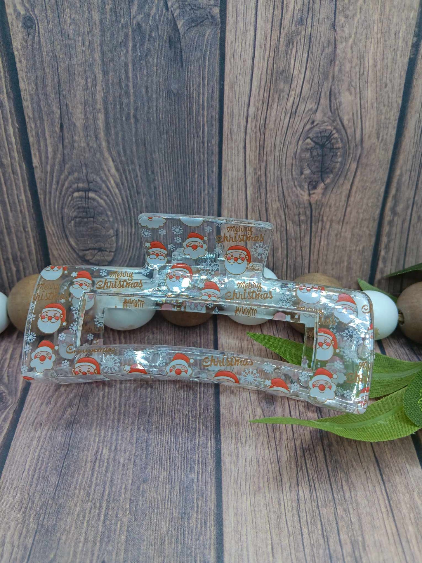 Clear Christmas Claw Clip