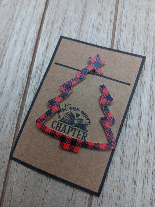 Red Buffalo Plaid Christmas Tree Bookmark