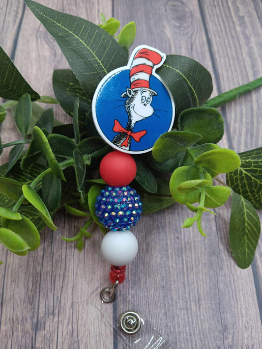 Cat Beaded Badge Reel