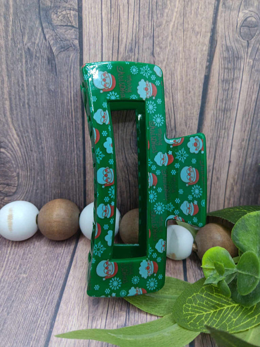 Green Christmas Claw Clip