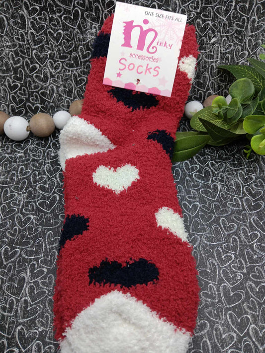 Red, White, & Black Heart Socks
