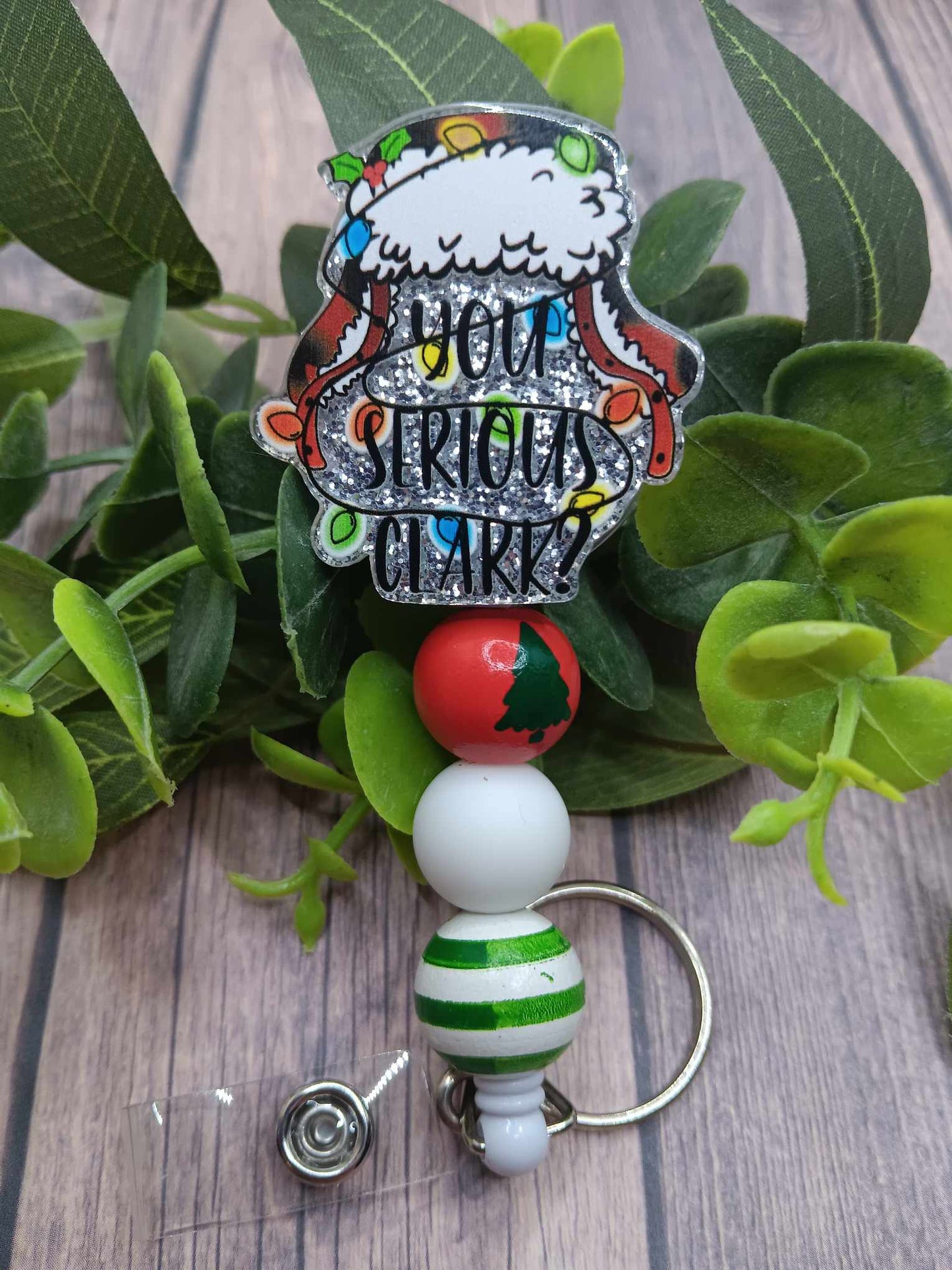 You Serious Clark Beaded Badge Reel