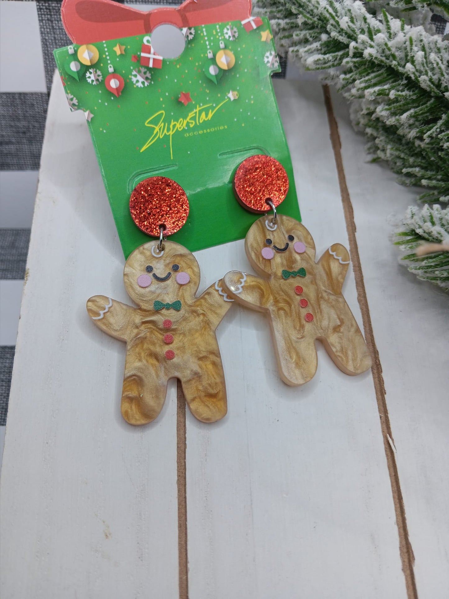 Acrylic Gingerbread Earrings