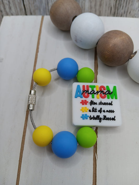 Autism Awareness Beaded Cup Charm